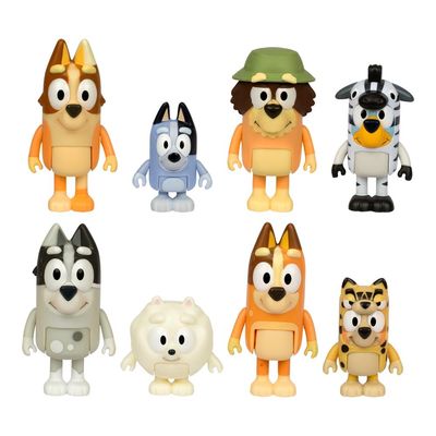 Kit 8 Bonecos Colecionáveis Bluey - Diversão em Fantasias