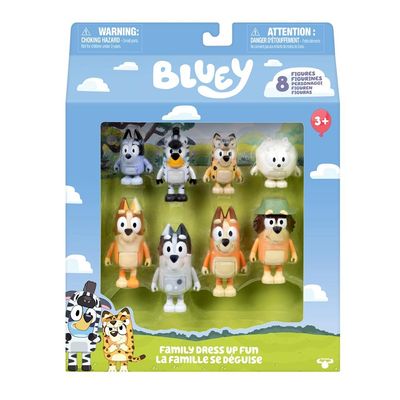 Kit 8 Bonecos Colecionáveis Bluey - Diversão em Fantasias