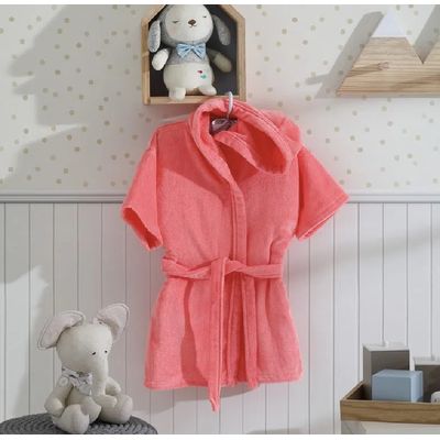 Roupão Infantil com Capuz Velour M Dohler Rosa