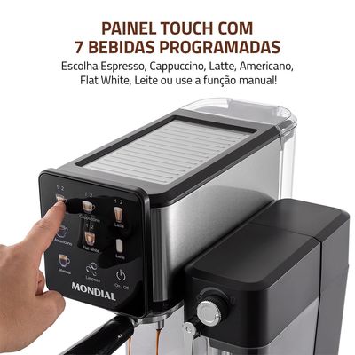 Cafeteira Espresso Automática Dolce Latte 20 bar Mondial Preto/Inox - CCL-01 127V
