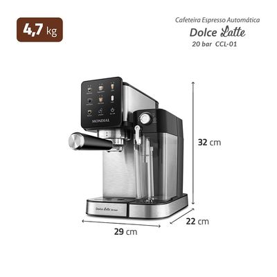 Cafeteira Espresso Automática Dolce Latte 20 bar Mondial Preto/Inox - CCL-01 127V