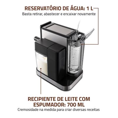 Cafeteira Espresso Automática Dolce Latte 20 bar Mondial Preto/Inox - CCL-01 220V