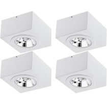 Kit 4 Plafons Sobrepor Branco Luminária Gu10 Box Áreas Internas Externas Dital