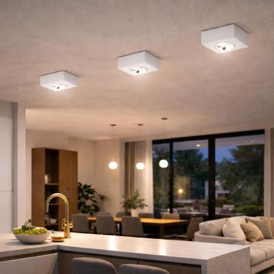 Kit 4 Plafons Sobrepor Branco Luminária Gu10 Box Áreas Internas Externas Dital