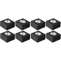 Jogo 8 Luminárias Plafons Pretos de Sobrepor Box 17cm GU10 Dital 12w