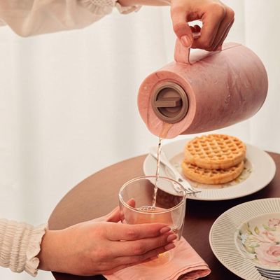 Bule Térmico Tramontina Exata em Plástico Marmorizado Rosa 500 ml