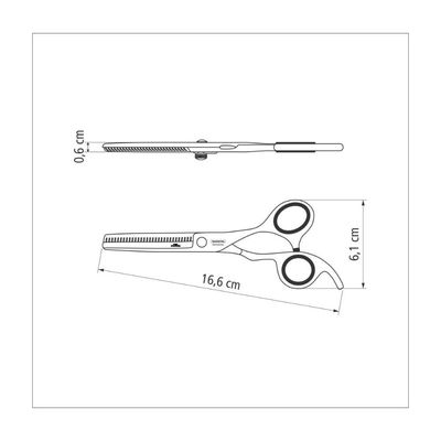 Tesoura para Cabelo Tramontina em Aço Inox com Fio Desbaste e Apoio Fixo para Dedo 6"