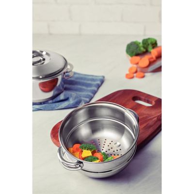 Jogo de Cozi-Vapore Tramontina Solar em Aço Inox 2 peças 16 cm