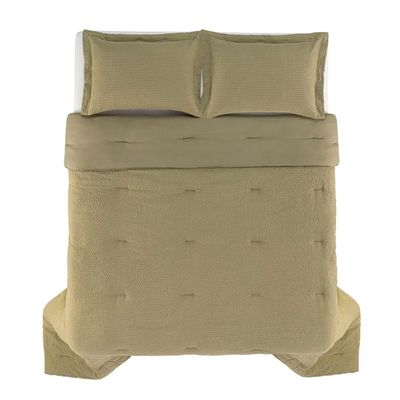 Colcha Casal Karsten 2 Porta travesseiros 100% Poliéster Baumann Oliva