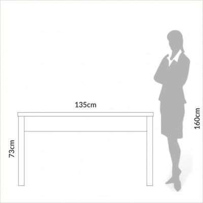 Mesa para Escritório em MDF Off White Freijó 135x68 cm Dalla Costa