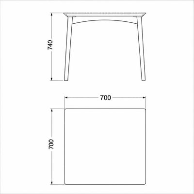 Mesa 4 Lugares Júpiter 70cm em Polipropileno Branco com Impresso Amadeirado Acrilys