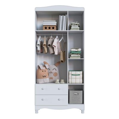 Guarda Roupas Infantil 3 Portas e 2 Gavetas 91x40x198 cm Branco Completa Móveis