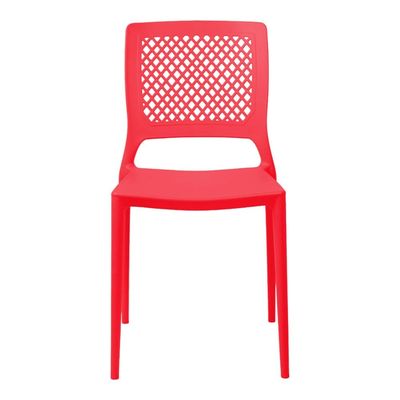 Cadeira Empilhável Vênus Vermelho Pastel em Polipropileno Acrilys