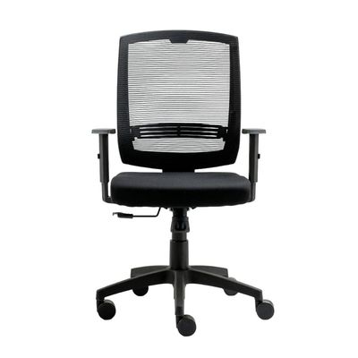 Cadeira de Escritório Giratória New Opus Roal Preta Encosto em Tela Base Nylon Syncron