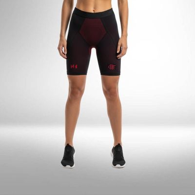 Bermuda De Compressão Preto Vermelho Xg Flamengo Knit 3D 15-