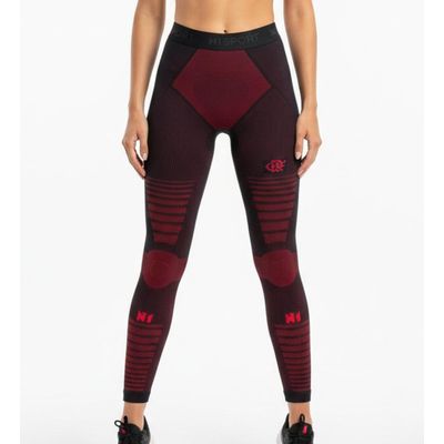Calça De Compressão Preto Vermelho Gg Flamengo Knit 3D 15-25