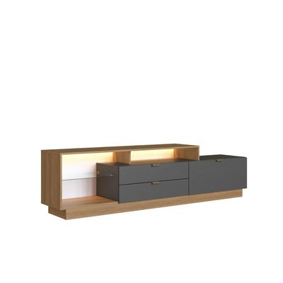 Rack para TV até 55 Polegadas 200cm com Nichos 2 Gavetas Pra
