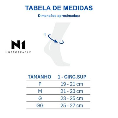 N1 Sport Tornozeleira Training Fechada Preta GG Knit 3D com