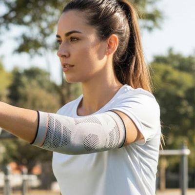 Cotoveleira Training Cinza GG Knit 3D com Compressão N1 Spor