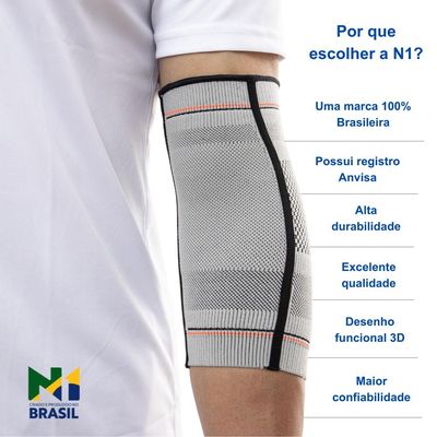 Cotoveleira Training Cinza GG Knit 3D com Compressão N1 Spor