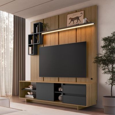 Rack Painel para Tv até 55 Polegadas 180cm com Nichos Gaveta