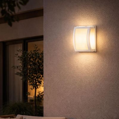 Jogo 2 Arandelas de Parede Branca Leitosa Luminárias Smart D