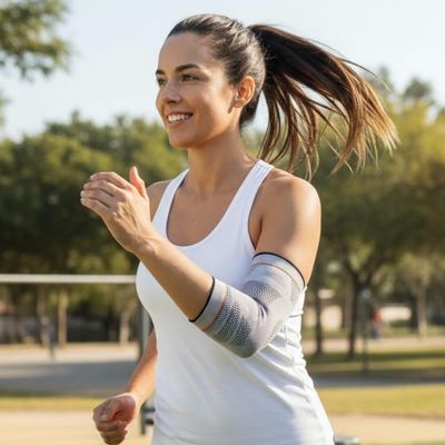 N1 Sport Cotoveleira Training Cinza P Knit 3D com Compressão