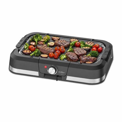Churrasqueira Elétrica Britânia BCQ40 com Seletor de Temperatura e Revestimento Antiaderente  Preta e Inox Preto,Inox / 110