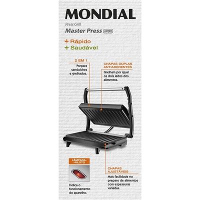 Sanduicheira Grill Mondial Master Press PG-01 - Inox Inox / 220