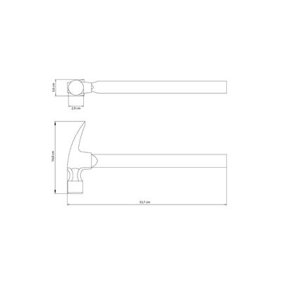 Martelo de Unha 16 oz Tramontina Perfil Reto com Cabo Tubular