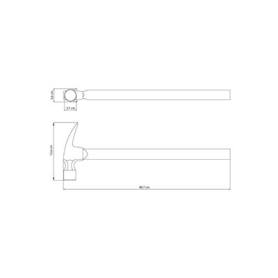 Martelo de Unha 16 oz Tramontina Perfil Reto com Cabo Tubular Longo