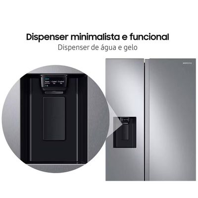 Geladeira Samsung Side By Side Digital Inverter RS60T5200S9 Frost Free com All Around Cooling e Spacemax Inox Look – 602 L Inox / 220