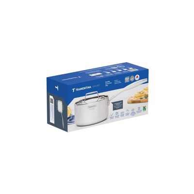Panela Tramontina Grano em Aço Inox 16 cm 1,7L Fundo Triplo Compatível com Indução