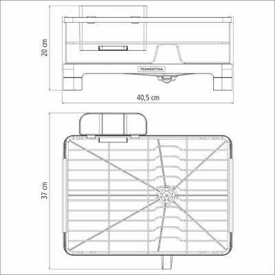 Escorredor de Louça Tramontina Plurale em Aço Inox Branco Alças Bambu