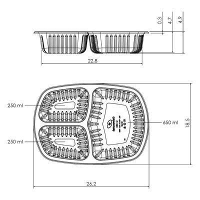Embalagem 3 Divisórias Microondas G330 100un Branca Galvanotek