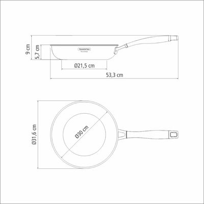 Frigideira Tramontina Grano Aço Inox e Corpo Triplo 30 cm 3,4 L