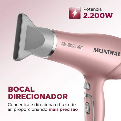Secador de Cabelos, Mondial, Golden Rose, 2200W, BIVOLT - SC-32-BI UNICA