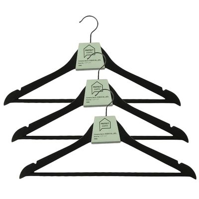 Conjunto de Cabides em Plástico Cazza Preto 3 Unidades UNICA