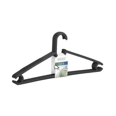 Conjunto de Cabides Dasplast Soft Preto 6 Unidades UNICA