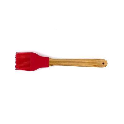 Pincel para Cozinha Le Bamboo em Silicone Vermelho e Cabo de Madeira UNICA