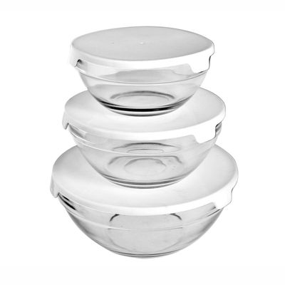 Conjunto de Potes Le de Vidro com Tampa Plástica com 3 Peças - Item Sortido UNICA