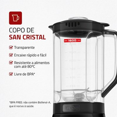 Liquidificador Mondial Pratic Turbo L98B Preto 220V UNICA