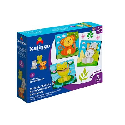 Quebra-Cabeça Xalingo Encaixe Bichinhos 12 Peças UNICA