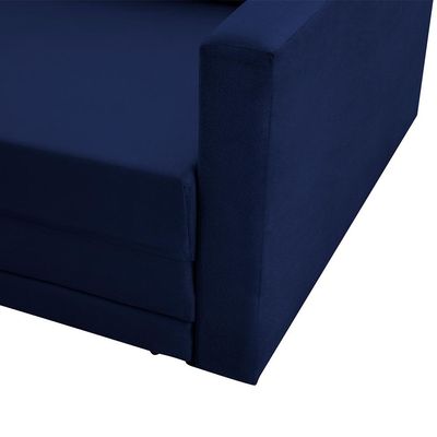 Sofá-Cama Casal 3 Lugares Trancoso Suede Azul
