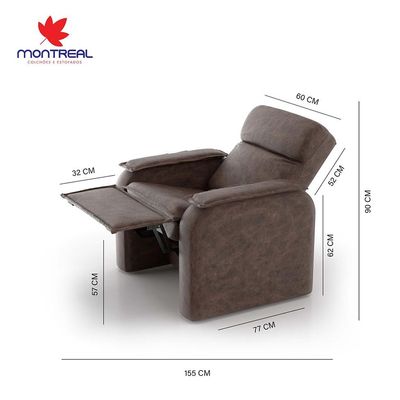 Poltrona Reclinável Comfort Camurça Marrom