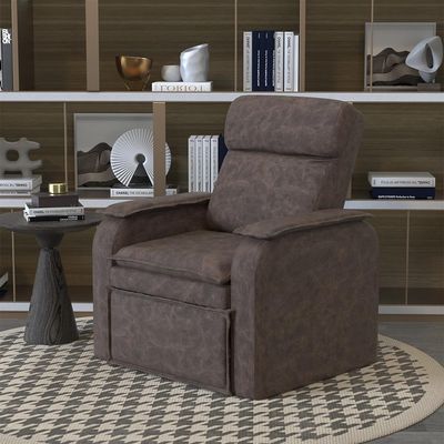 Poltrona Reclinável Comfort Camurça Marrom