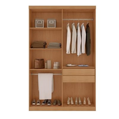 Guarda-Roupa Solteiro Xangai 4 Portas 2 Gavetas Imbuia e Off White