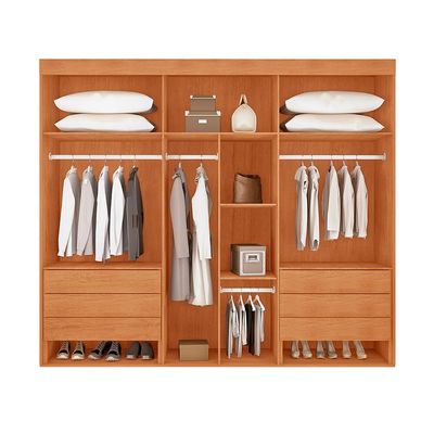 Guarda-Roupa Casal Pulse 100% MDF 6 Portas 6 Gavetas Naturalle e Off White