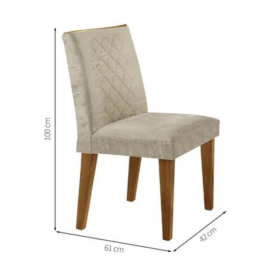 Conjunto de Mesa de Jantar com Tampo de Vidro e 6 Cadeiras Maia Suede Amassado Chocolate e Imbuia