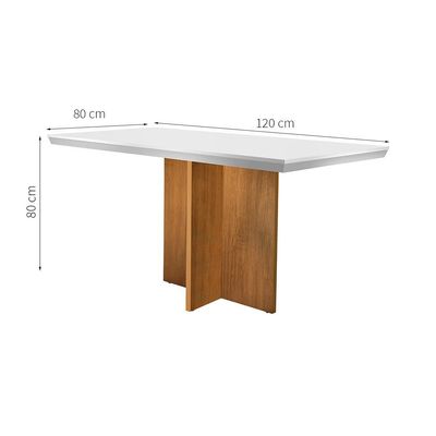 Conjunto de Mesa de Jantar Ane com 4 Cadeiras Estofadas Grécia I Animalle Off White e Chocolate